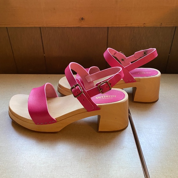 Swedish Hasbeens Pink Gittan Sandal size 38/8 worn once in box - Picture 3 of 9